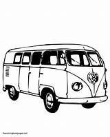 Vw Bus Coloring Volkswagen Combi Pages Car Book Silhouette Adult Wv Classic Transporter Truck Van Hippie Cars Vintage Drawing Camper sketch template