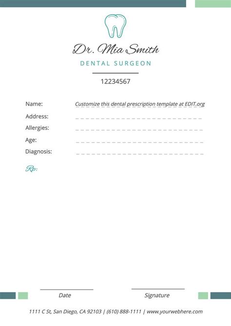 customize  printable doctor prescription template