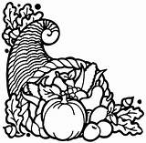 Thanksgiving Cornucopia Clipart Clip Coloring Drawing Basket Symbols Fruit Line Turkey Pages Dinner Cliparts Horn Canada Hispanic Plenty Drawings Cute sketch template