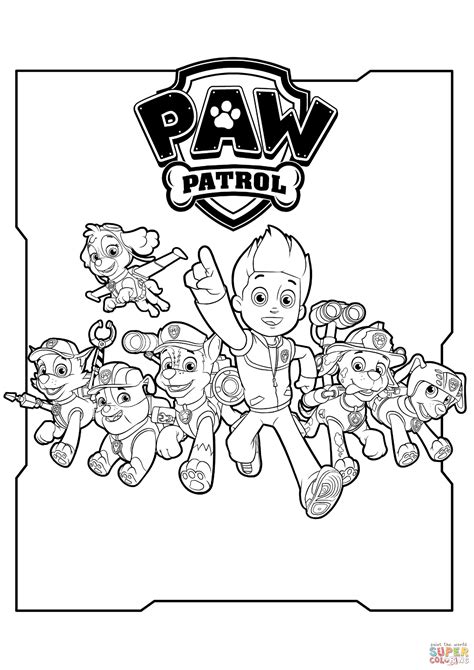 paw patrol characters coloring page  printable coloring pages