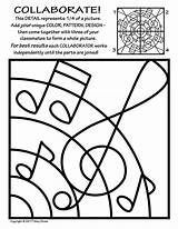 Collaborative Coloring Activity Radial Symmetry Worksheets Pages Music Projects Elementary Lessons Color Choose Board School sketch template