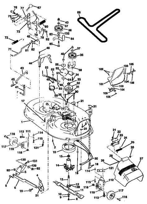 mower deck diagram parts list  model  craftsman parts riding mower tractor parts