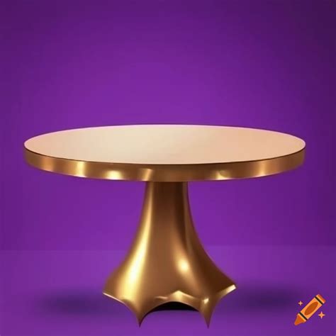 Luxurious Gold Table On Purple Background