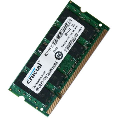 ctac crucial gb ddr pc  mhz sodimm notebook memory