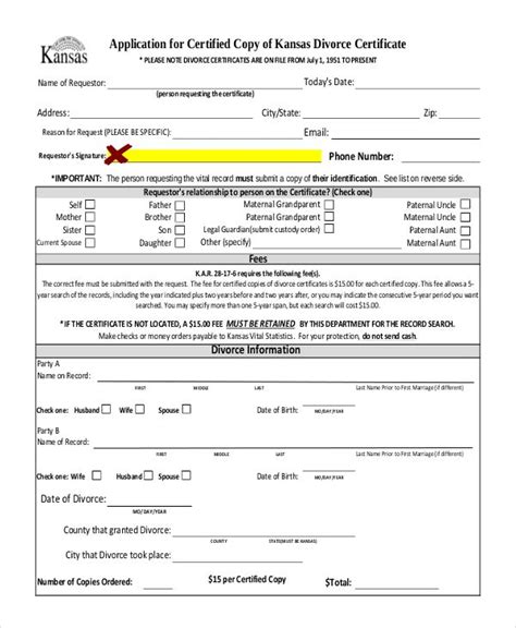 divorce certificate templates  printable word  divorce