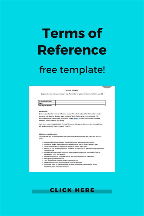 write  terms  reference  template examples project