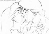Ariel Kissing Mulan sketch template