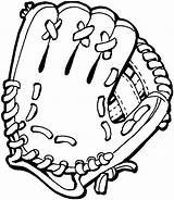 Baseball Mitt Clipart Glove Cartoon Coloring Printable sketch template