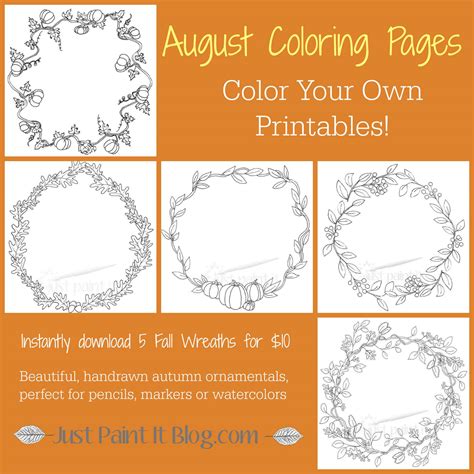 fall wreath coloring pages kit  paint  blog