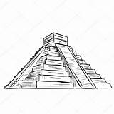 Mayan Pyramid Piramide Piramides Mayas Teotihuacan Aztec Aztecas Azteca Pirámide Dibujado Jaguar Pyramids Dibujada sketch template