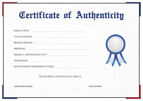 editable certificate  authenticity template web collection