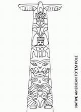 Totem Coloring Pages Pole Poles Animals Popular sketch template