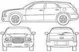 Chrysler 300c Blueprints Wagon 2005 Touring Blueprint Car 300m Blueprintbox sketch template