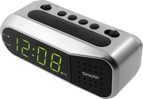 sharp electric digital dual alarm clock battery backup led large display snooze ebay