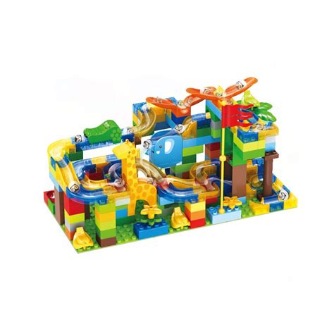 marble race run maze balls track building blocks abs funnel slide big