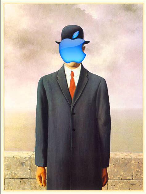 Rene Magritte Son Of Man Apple Computer Logo Painting By Tony Rubino