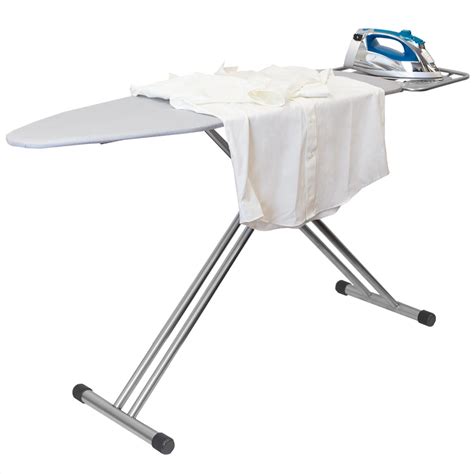 extra wide  leg ironing board  built  metal iron rest silver