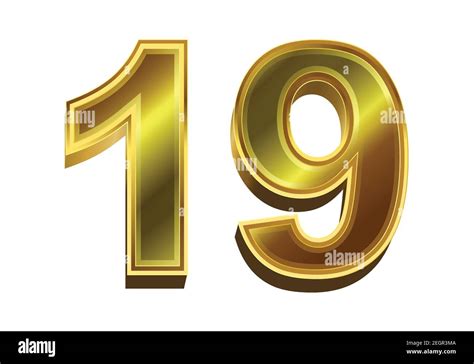golden number  isolated  white background stock vector image art alamy