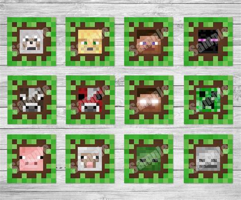 minecraft printable cupcake toppers minecraft printables