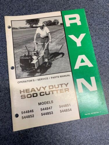 ryan heavy duty sod cutter technical parts service manual book sodcutter turf ebay