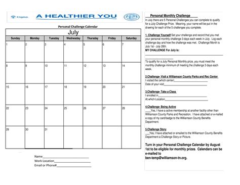 personal monthly challenge calendar templates  allbusinesstemplatescom
