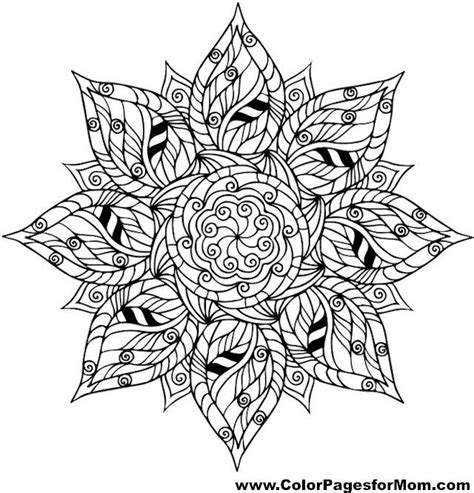 leaves coloring page   flower coloring pages mandala coloring
