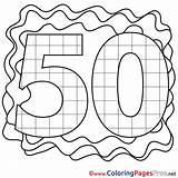50 Birthday Colouring Happy Years Coloring Pages Sheet Title sketch template