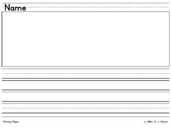 writing paper  primary lines    landscape layout