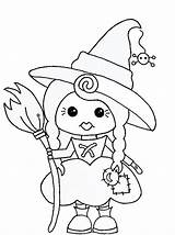 Witch Coloring Halloween Kids Pages Printable Stamps Pixie Digital Cliparts Cute Digi Dust Studio Crafts Preschool Kindergarten Little Clipart Library sketch template