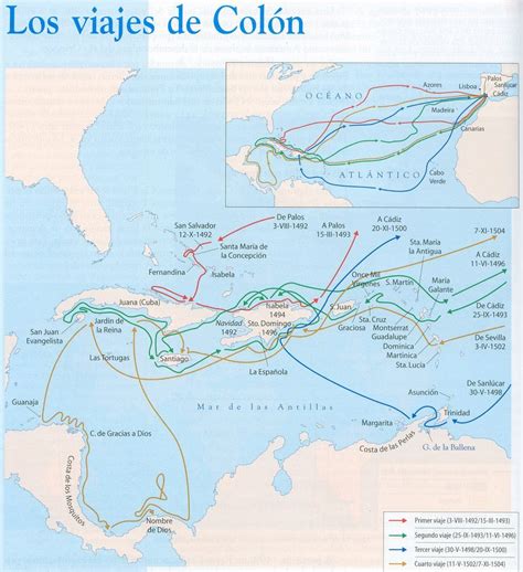 1492 a 1502 los viajes de colon conquista de américa guerras campañas y batallas