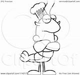 Chef Lobster Mascot Grumpy Crawdad Character Clipart Cartoon Thoman Cory Outlined Coloring Vector sketch template