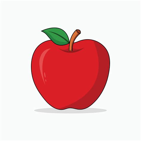 red apple vector cartoon illustration  vector art  vecteezy
