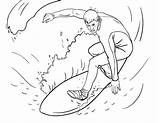 Surfer Surfing sketch template