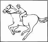 Horse Coloring Pages Derby Kentucky Jockey Race Color Printable Galloping Printables Man Sports Equestrian Print Getcolorings Wallpapers Template sketch template
