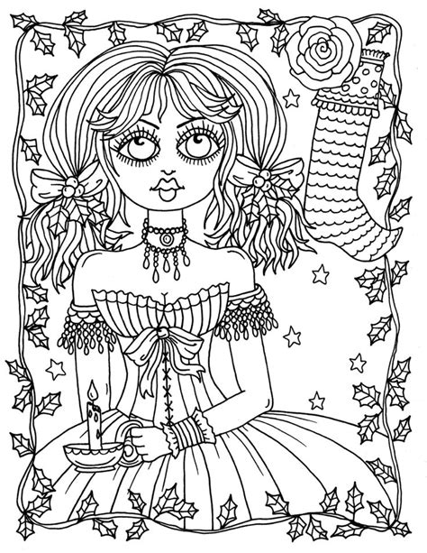 gothic christmas digital coloring book fun coloring pages etsy