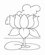 Lotus Cartoon Leaves Coloringfolder sketch template