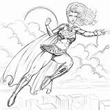 Coloring Superhero Supergirl Pages Girl Female Drawing Superheroes Super Printable Drawings Woman Color Getdrawings Superwoman Print Kids Popular Coloringhome Kb sketch template