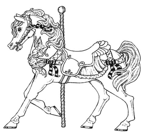 carousel horse carnival coloring pages  place  color