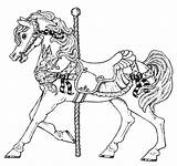 Horse Carousel Coloring Pages Horses Carnival Animals Adults Color Printable Rearing Tocolor Penguin Colouring Adult Print Charming Getcolorings Visit Place sketch template