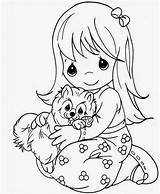 Girl Precious Moments Drawing Little Beautiful Coloring Cute Puppy Cartoon Colour Pages Hugging Kids Wallpaper Printable Girls Color Dog Colours sketch template