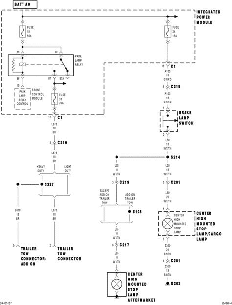 dodge ram brake light switch qa  certification test location  wiring diagram justanswer