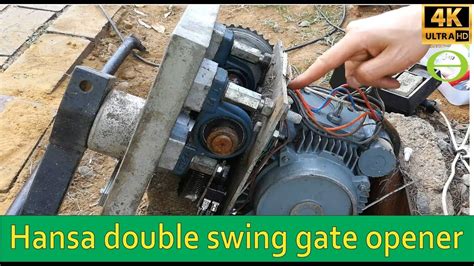 hansa double swing gate motor repairs  limit switches youtube