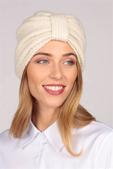 cashmere turban in cream white italy in cashmere uk