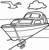 Boat Coloring Pages Drawing Coast Guard Printable Line Speed Dock Boats Kids Clipart Motor Color Simple Ship Row Bass Cliparts sketch template