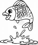 Fish Jump Jumping Drawing Vector Fotolia Getdrawings Royalty Stock sketch template