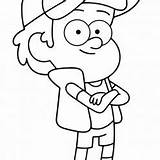 Dipper Pines Coloring Pages Gravity Falls sketch template