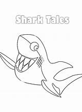 Coloring Pages Shark Tales Cartoon sketch template