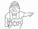 Bricklayer Coloring Coloringcrew sketch template