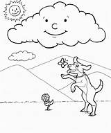 Kolorowanki Pogoda Dzieci Conversando Nuvem Cachorro Tudodesenhos Colorir sketch template
