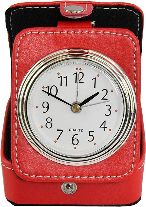 amazoncom home  red analog alarm clock  travel small battery operated bedside clock